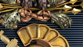 Eagle claws detail of digitally hand-modeled West Point Military Academy crest render