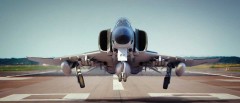 CG image render of 3D modeled F4 Phantom II Fighter-Bomber taking off